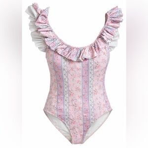 Lovers + Friends Flutter By One Piece Swimsuit Fancy Floral Women’s L